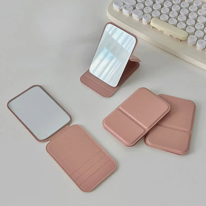 Portable Makeup Mirror – Folding PU Leather Compact Pocket Mirror for Travel - ZOOMNSTORE