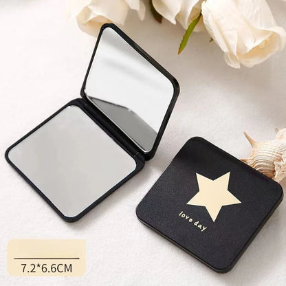 Portable Makeup Mirror – Mini Folding Double-Sided Compact Vanity Mirror for Girls - ZOOMNSTORE