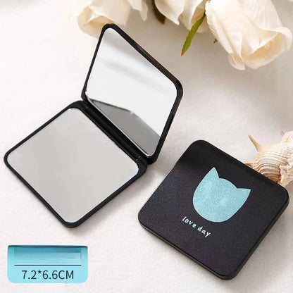 Portable Makeup Mirror – Mini Folding Double-Sided Compact Vanity Mirror for Girls - ZOOMNSTORE