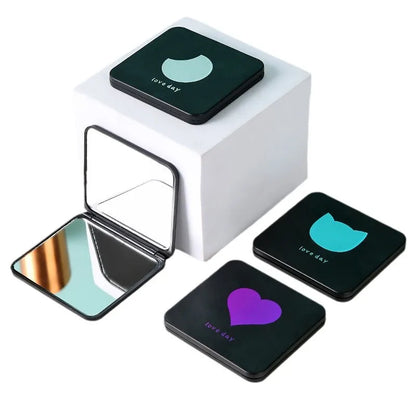 Portable Makeup Mirror – Mini Folding Double-Sided Compact Vanity Mirror for Girls - ZOOMNSTORE