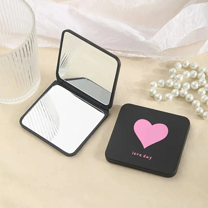 Portable Makeup Mirror – Mini Folding Double-Sided Compact Vanity Mirror for Girls - ZOOMNSTORE
