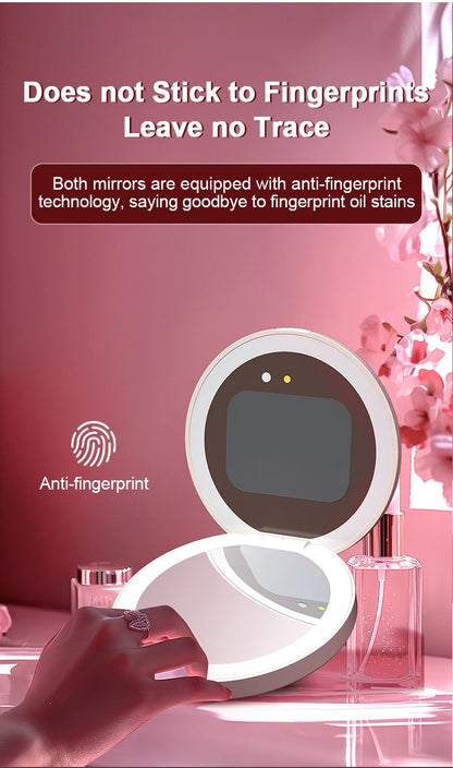 Portable Makeup Mirror - Mini LED Lighted Compact Travel Mirror with UV Detection - ZOOMNSTORE