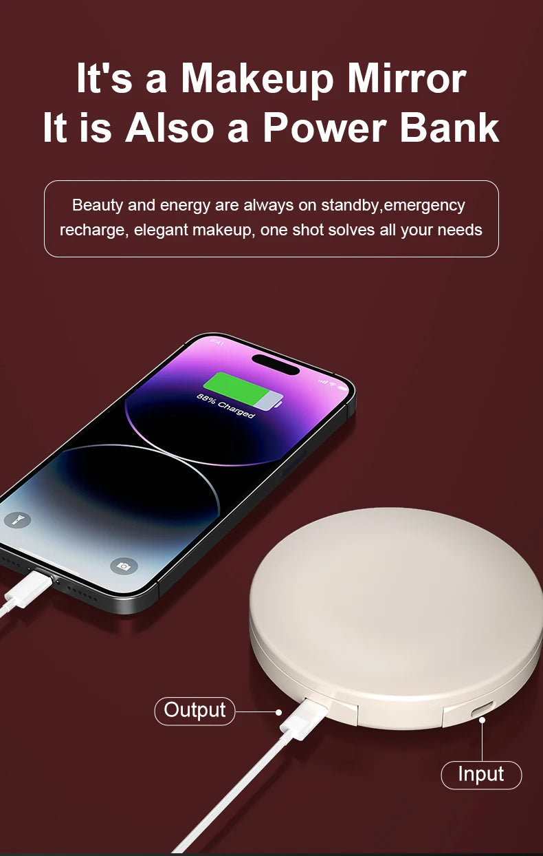 Portable Makeup Mirror - Mini LED Lighted Compact Travel Mirror with UV Detection - ZOOMNSTORE