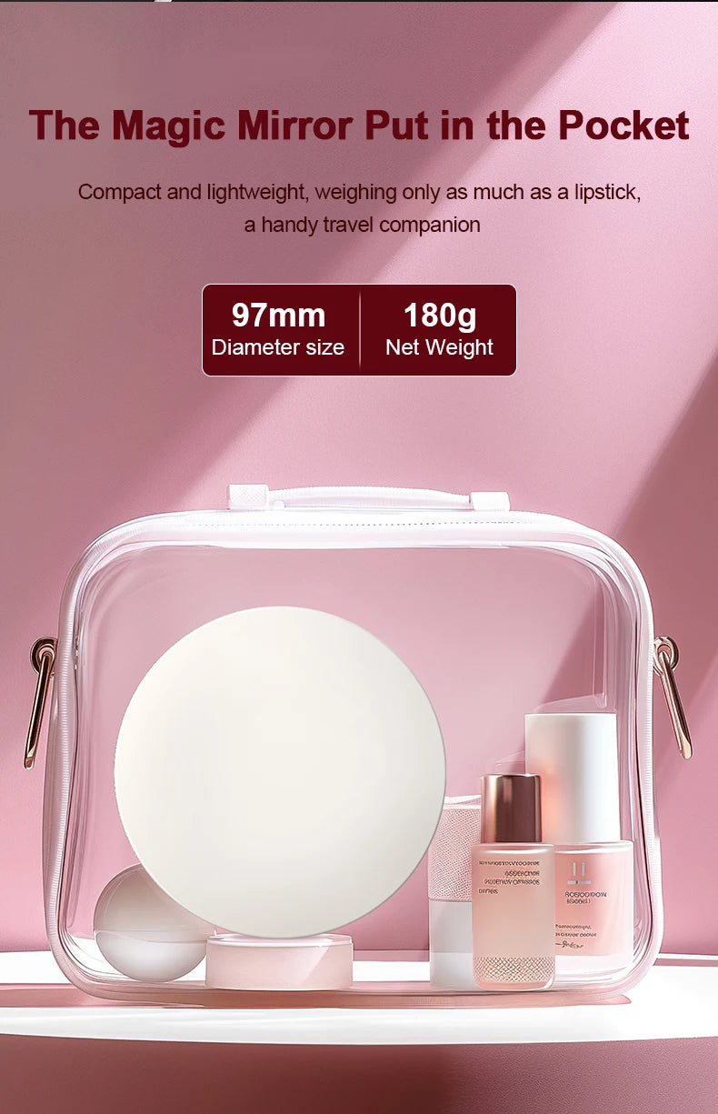 Portable Makeup Mirror - Mini LED Lighted Compact Travel Mirror with UV Detection - ZOOMNSTORE