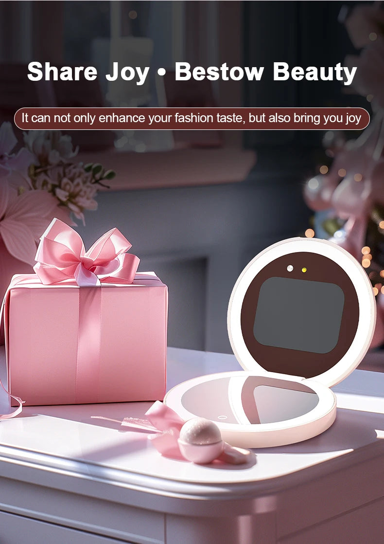 Portable Makeup Mirror - Mini LED Lighted Compact Travel Mirror with UV Detection - ZOOMNSTORE