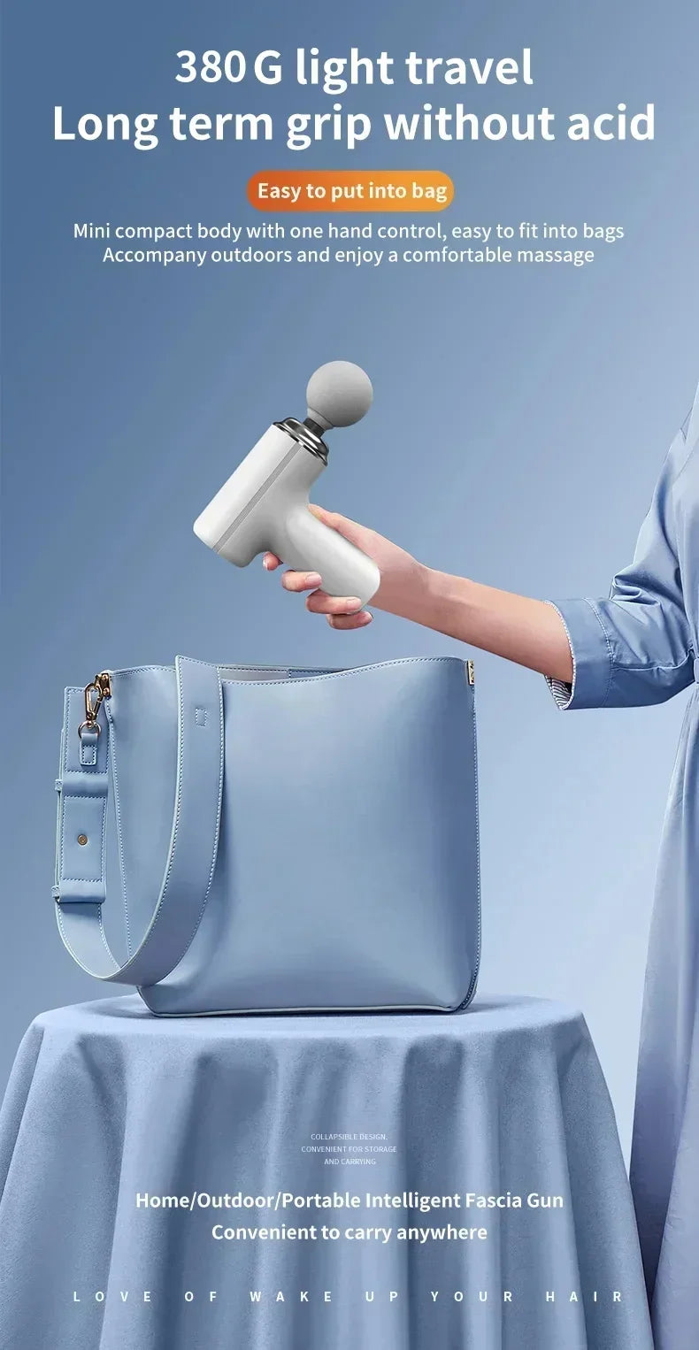 Portable Massage Gun – AI Powered Fascia Massage Gun With 4 Replaceable Heads & LED Light - ZOOMNSTORE