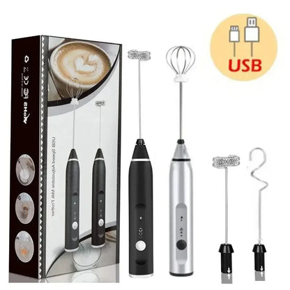Portable Milk Frother - Electric Handheld USB Mini Coffee Whisk Mixer - ZOOMNSTORE