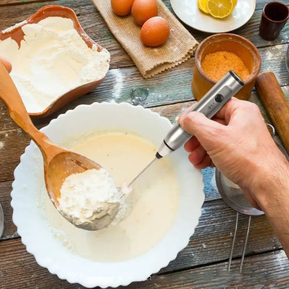 Portable Milk Frother - Electric Handheld USB Mini Coffee Whisk Mixer - ZOOMNSTORE