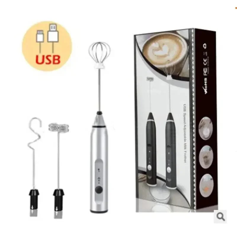 Portable Milk Frother - Electric Handheld USB Mini Coffee Whisk Mixer - ZOOMNSTORE