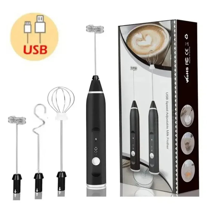 Portable Milk Frother - Electric Handheld USB Mini Coffee Whisk Mixer - ZOOMNSTORE