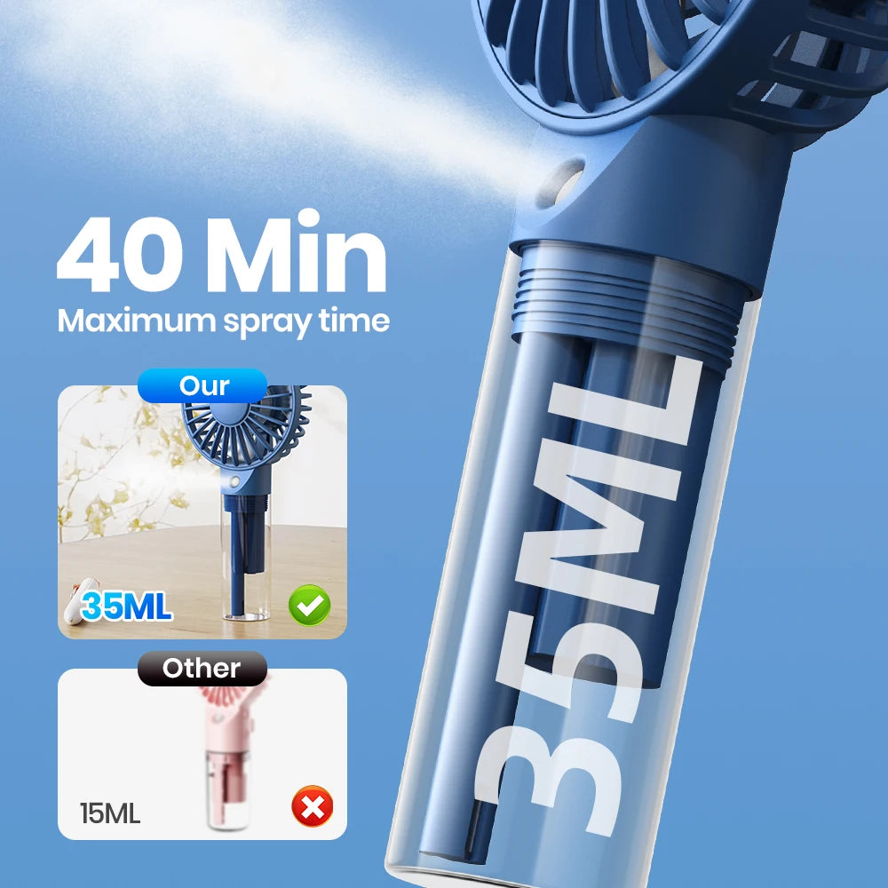 Portable Mini Fan - Rechargeable USB Cooling Fan with Water Mist & Humidifying Function - ZOOMNSTORE