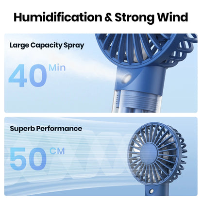 Portable Mini Fan - Rechargeable USB Cooling Fan with Water Mist & Humidifying Function - ZOOMNSTORE