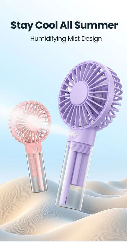 Portable Mini Fan - Rechargeable USB Cooling Fan with Water Mist & Humidifying Function - ZOOMNSTORE