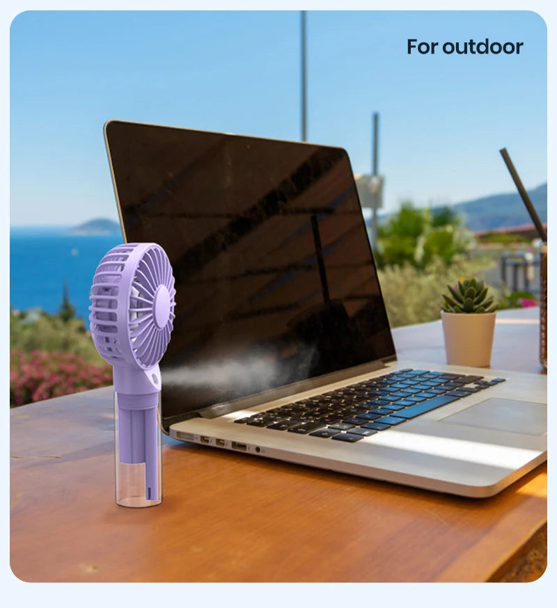 Portable Mini Fan - Rechargeable USB Cooling Fan with Water Mist & Humidifying Function - ZOOMNSTORE