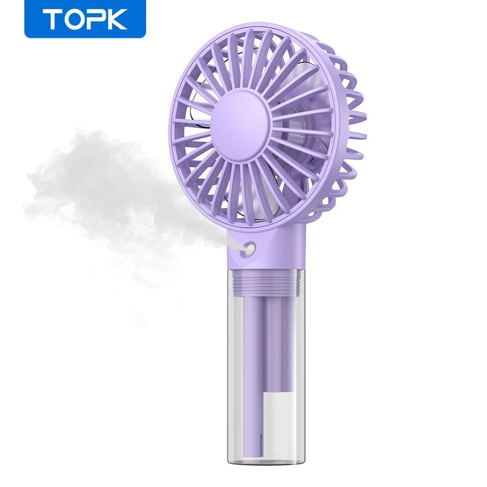 Portable Mini Fan - Rechargeable USB Cooling Fan with Water Mist & Humidifying Function - ZOOMNSTORE
