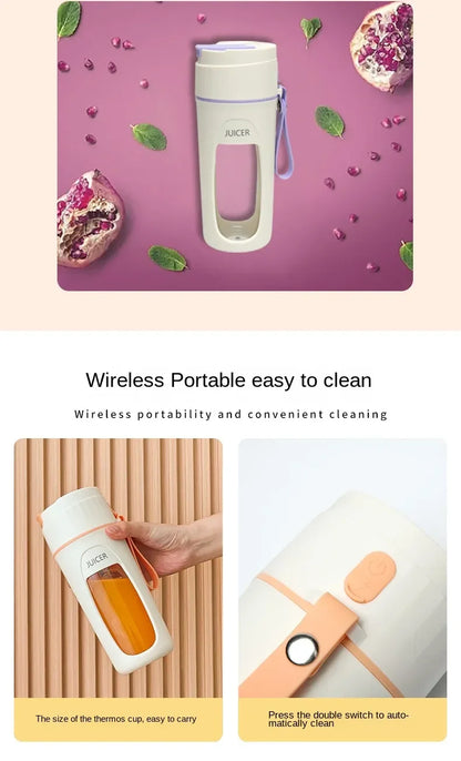 Portable Electric Juicer - Mini Blender for Smoothies and Juice Extraction 8 Blades 3000mAh - ZOOMNSTORE