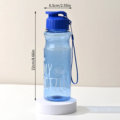 Portable Plastic Water Bottle - 550ml Transparent Water Cup With Rope, Fitness Outdoor - ZOOMNSTORE