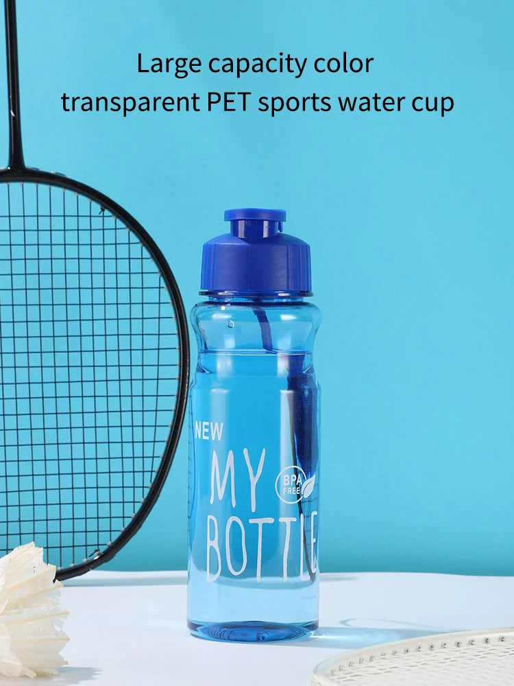 Portable Plastic Water Bottle - 550ml Transparent Water Cup With Rope, Fitness Outdoor - ZOOMNSTORE
