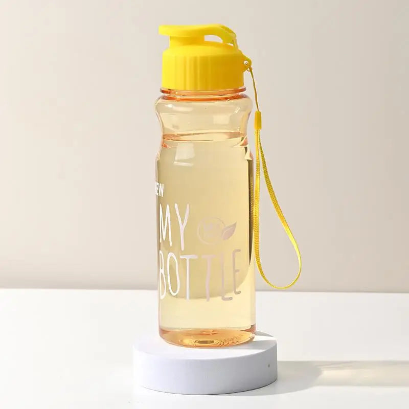 Portable Plastic Water Bottle - 550ml Transparent Water Cup With Rope, Fitness Outdoor - ZOOMNSTORE