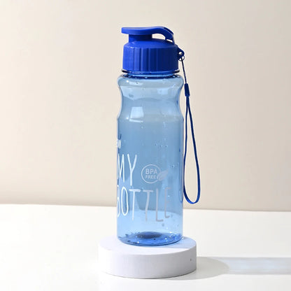 Portable Plastic Water Bottle - 550ml Transparent Water Cup With Rope, Fitness Outdoor - ZOOMNSTORE