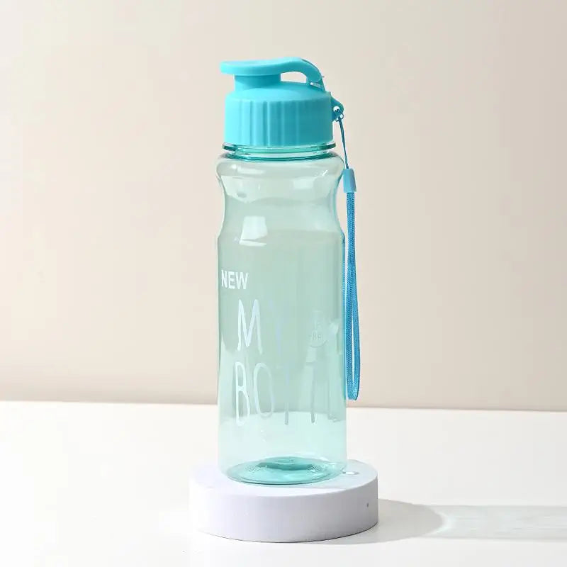 Portable Plastic Water Bottle - 550ml Transparent Water Cup With Rope, Fitness Outdoor - ZOOMNSTORE