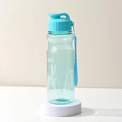 Portable Plastic Water Bottle - 550ml Transparent Water Cup With Rope, Fitness Outdoor - ZOOMNSTORE