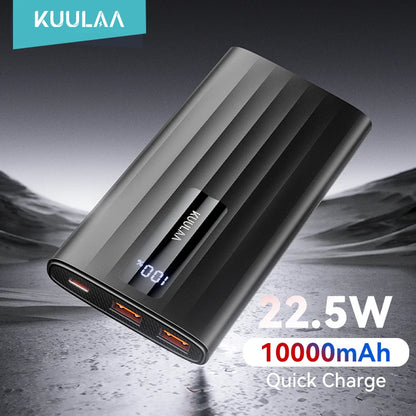KUULAA Power Bank 10000mAh 22.5W PD Fast Charging Portable Charger External Battery For iPhone 15 14 13 Samsung Huawei Powerbank - ZOOMNSTORE