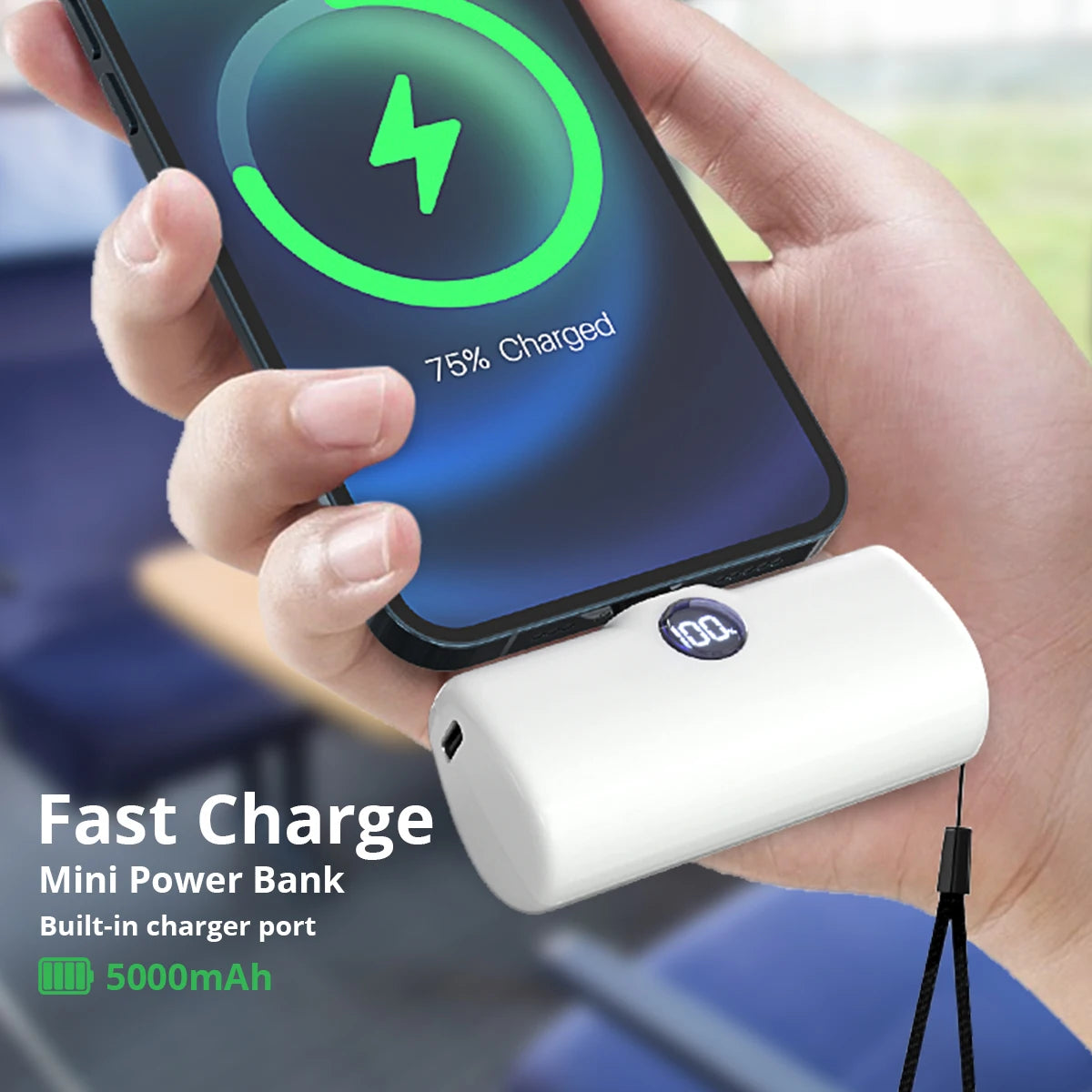 Liboer Fast Charging Portable Power Bank LED Display Mobile External Battery for iPhone Samsung Xiaomi OPPO Compact Powerbank - ZOOMNSTORE
