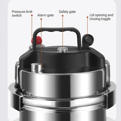 Portable Stainless Steel Pressure Cooker - 08-2L Outdoor Camping Rice Cooker - ZOOMNSTORE