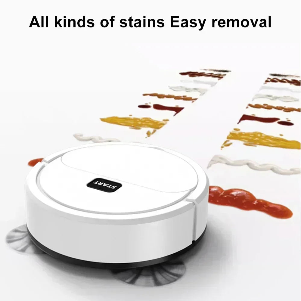 Portable Robotic Vacuum - 3-in-1 Mini Floor Cleaner | USB Rechargeable Wet Dry Mop Robot - ZOOMNSTORE
