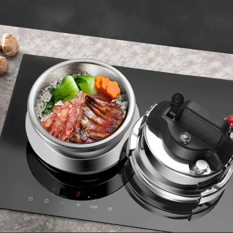 Portable Stainless Steel Pressure Cooker - 08-2L Outdoor Camping Rice Cooker - ZOOMNSTORE