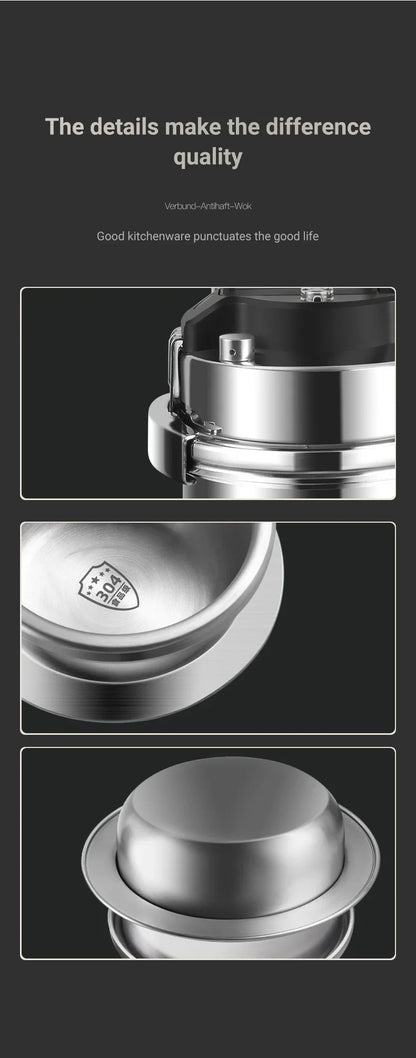 Portable Stainless Steel Pressure Cooker - 08-2L Outdoor Camping Rice Cooker - ZOOMNSTORE