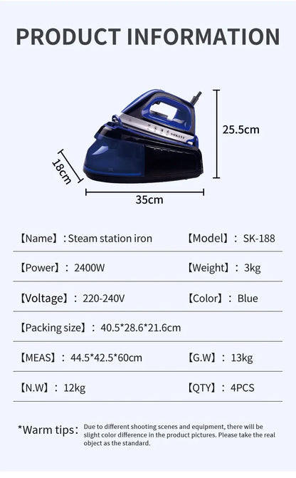 Portable Steam Iron | Compact 360 Degree Dry Steam Iron with Anti-Drip & Anti-Calc - ZOOMNSTORE