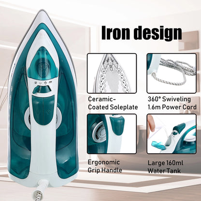 Portable Steam Iron - Mini Garment Steamer With Adjustable Temperature & Ceramic Soleplate - ZOOMNSTORE