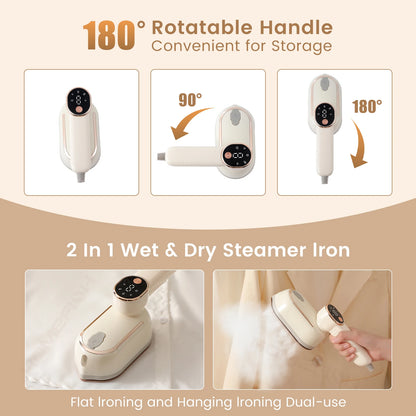 Portable Steam Iron - Mini Handheld Travel Iron with Four Temperature Control - ZOOMNSTORE