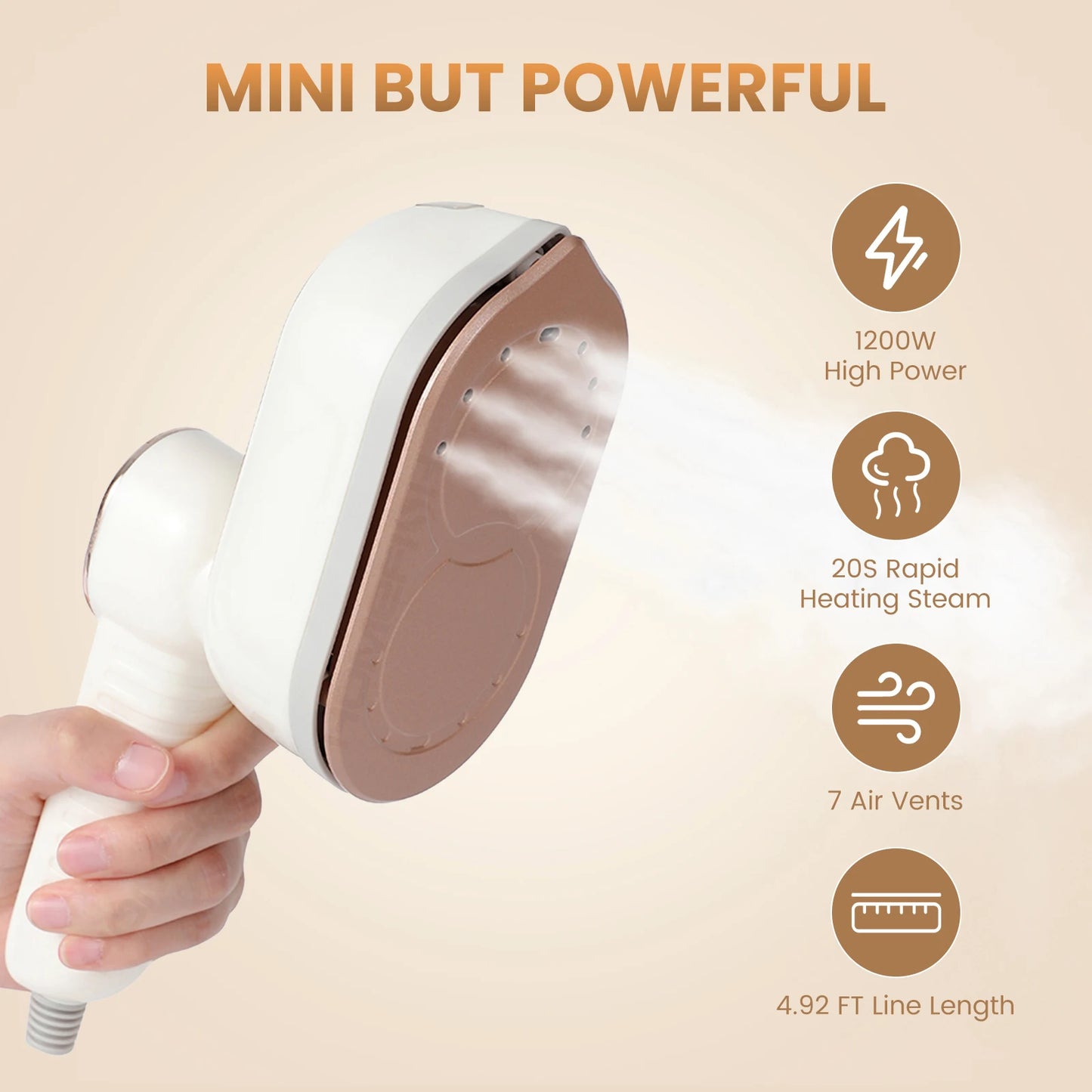 Portable Steam Iron - Mini Handheld Travel Iron with Four Temperature Control - ZOOMNSTORE