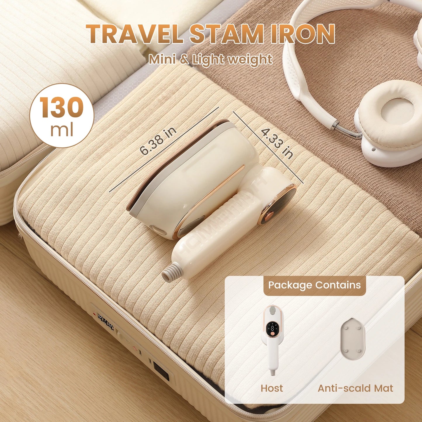 Portable Steam Iron - Mini Handheld Travel Iron with Four Temperature Control - ZOOMNSTORE