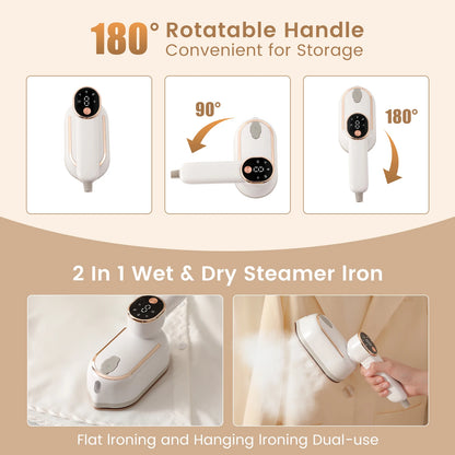 Portable Steam Iron - Mini Handheld Travel Iron with Four Temperature Control - ZOOMNSTORE