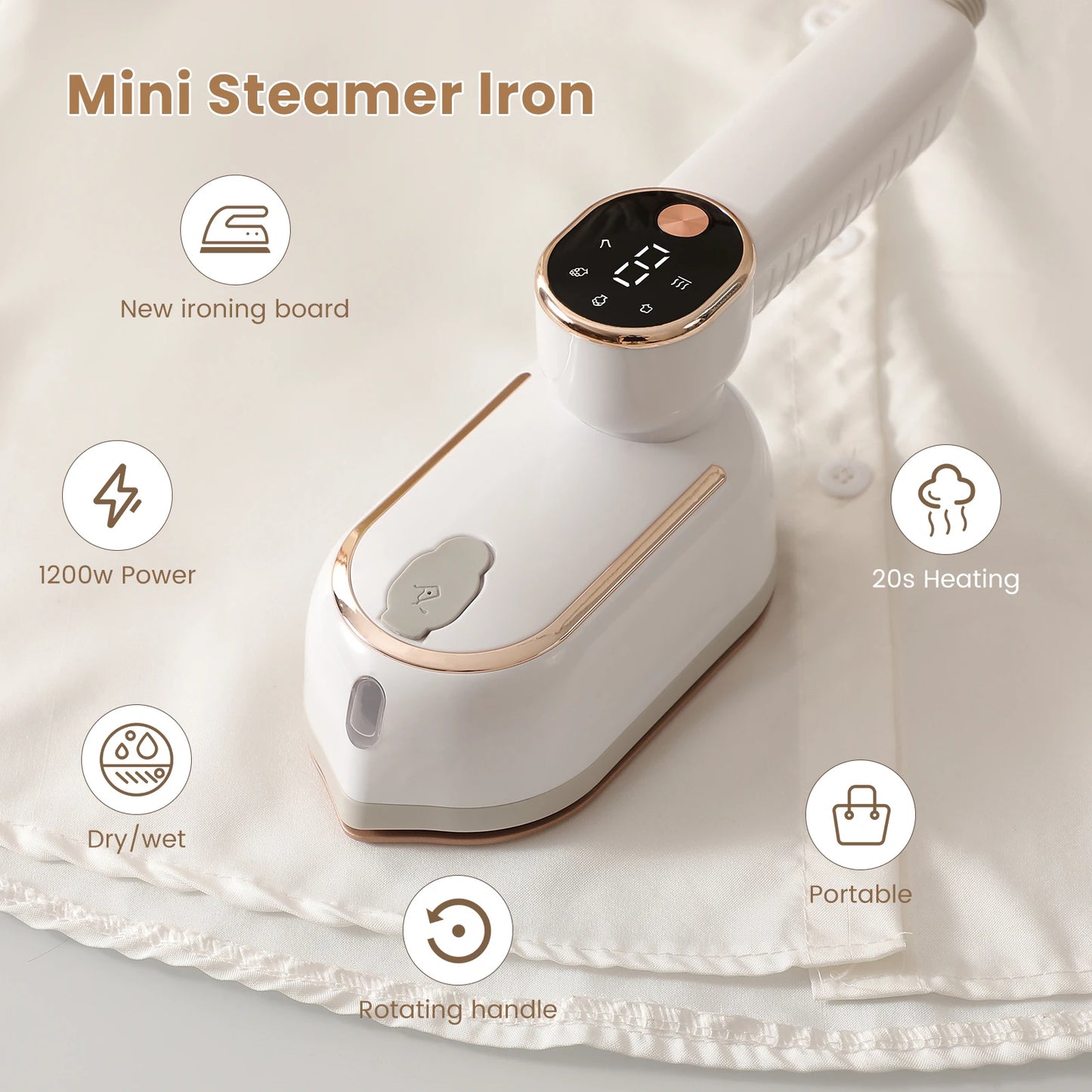 Portable Steam Iron - Mini Handheld Travel Iron with Four Temperature Control - ZOOMNSTORE