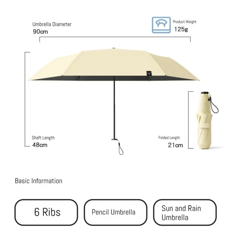 125g Japanese style portable brazing sun protection, UV protection, weather resistance, manual umbrella - ZOOMNSTORE