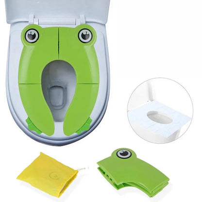 Portable Travel Potty Seat - Folding Kids Toilet Training Pad With Non Slip Cover - ZOOMNSTORE