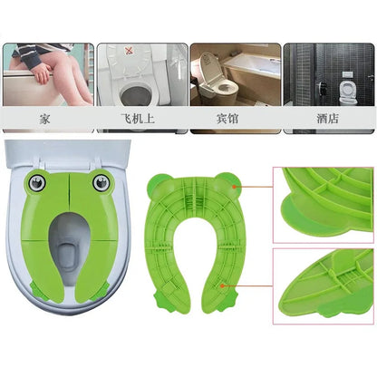 Portable Travel Potty Seat - Folding Kids Toilet Training Pad With Non Slip Cover - ZOOMNSTORE
