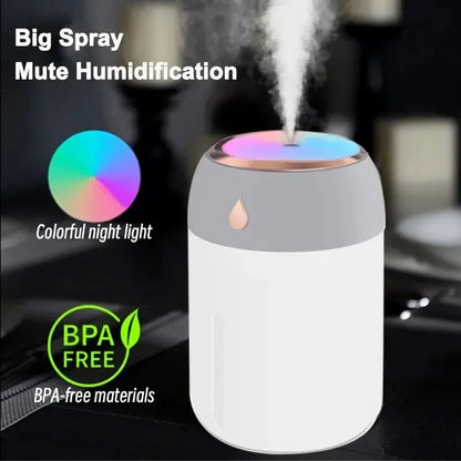 Portable USB Humidifier Mini Air Diffuser - 330ml Mist Purifier with LED Fog Light - ZOOMNSTORE