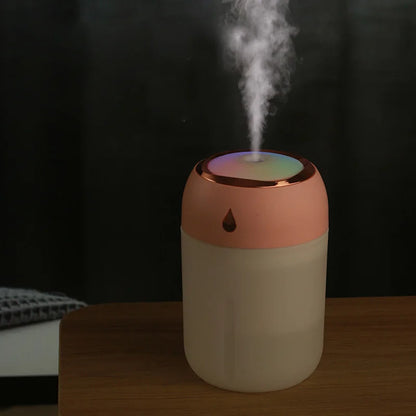 Portable USB Humidifier Mini Air Diffuser - 330ml Mist Purifier with LED Fog Light - ZOOMNSTORE