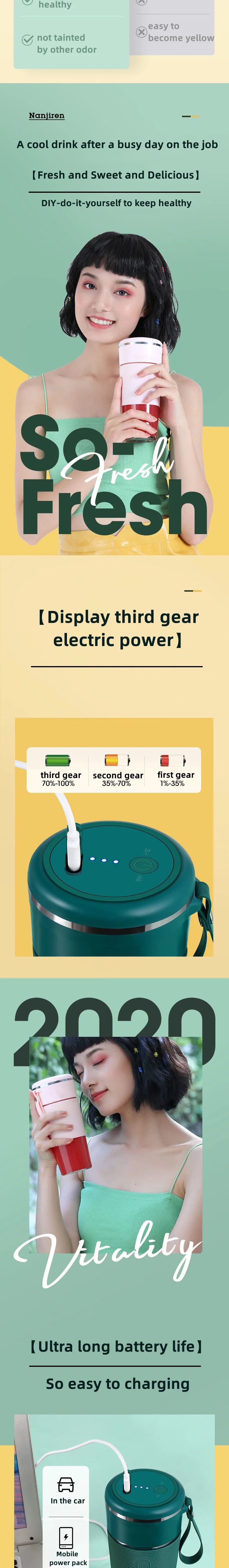 Portable USB Rechargeable Mini Juicer - Wireless Smoothie Blender  Fruit Juice Maker - ZOOMNSTORE