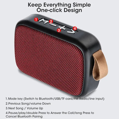 Portable Wireless Speaker - Bluetooth Mini Subwoofer Outdoor Fabric Covered Speaker - ZOOMNSTORE