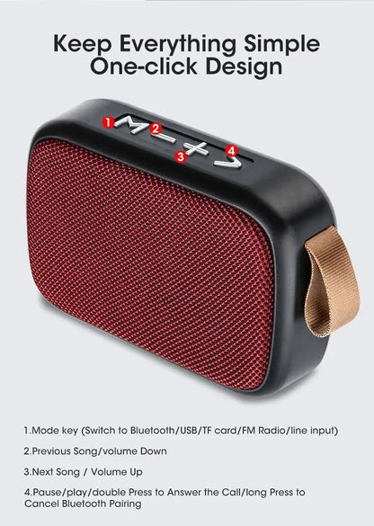 Portable Wireless Speaker - Bluetooth Mini Subwoofer Outdoor Fabric Covered Speaker - ZOOMNSTORE