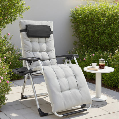 Portable Zero Gravity Recliner Chairs - Set of 2 with Cup Holders  Adjustable Pillows for Camping  Outdoor Use - ZOOMNSTORE