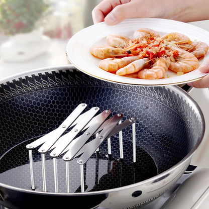 Pot Lid Rack Retractable Stainless Steel Pan Lid Organizer - Foldable Kitchen Storage Shelf - ZOOMNSTORE