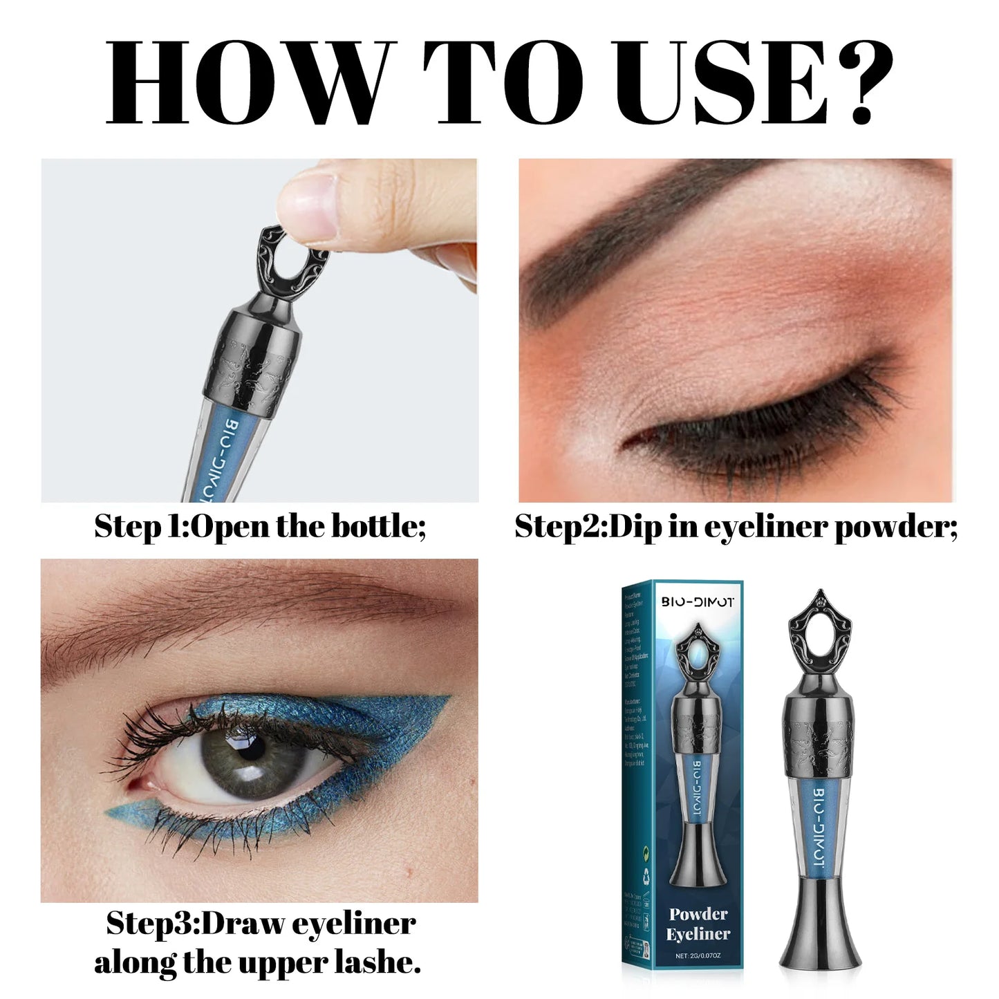 Powder Eyeliner Waterproof Long-Lasting Eye Makeup Tool – Smooth, Easy to Wear - ZOOMNSTORE